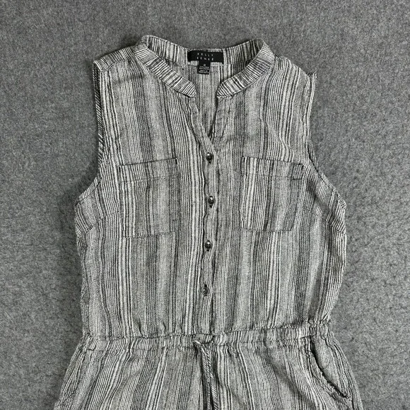 Kelly Renee Women's Striped Sleeveless Romper Drawstring Waist Pockets Casual - Picture 9 of 11